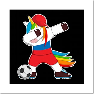 Soccer Unicorn Russia Team Dabbing Россия Posters and Art